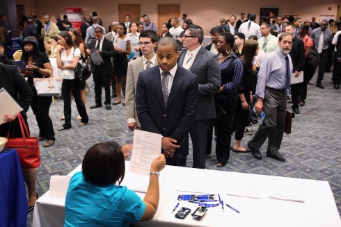 Job Fair Held In Midtown Manhattan